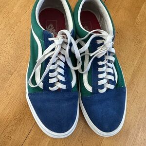 Vans Men's Blue and Green Sneakers